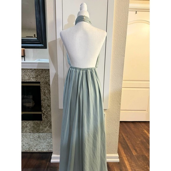 SHOW ME YOUR MUMU Collette Halter Maxi Open Back Dress Size Large - Picture 5 of 8